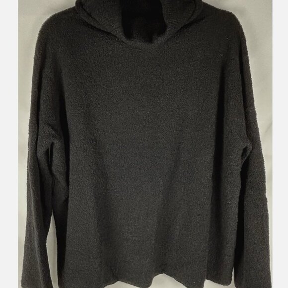 Vtg Eileen Fisher Black Wool Turtleneck Sweater Womens L Pullover Hong Kong - Picture 1 of 5